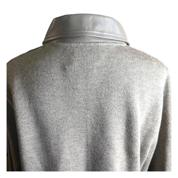 Pendleton 100% Leather & 100% Merino Wool Zip Front Jacket, Taupe, Women's XL - Picture 3 of 6